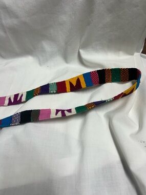 Guatemalan Mayan Brocade Woven Belt Strap 52” Figural Folk Art Textile Belt Vtg